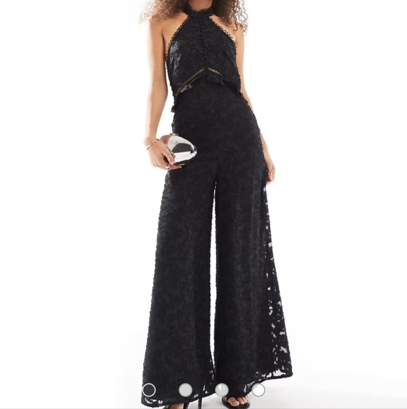 ASOS Pants - ASOS Chic Black Lace Halter Jumpsuit